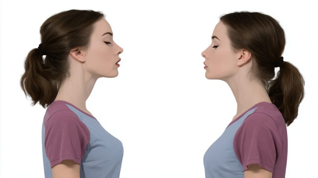 Educational diagram illustrating proper tongue posture for mewing jawline exercises and how to do mewing properly
