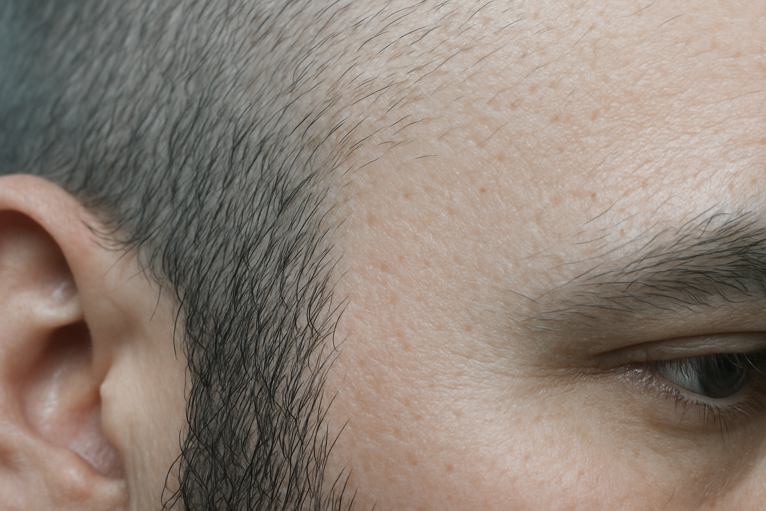 Macro detail of beard and scalp hair follicles emphasizing beard hairmaxxing synergy in hairmaxxing care